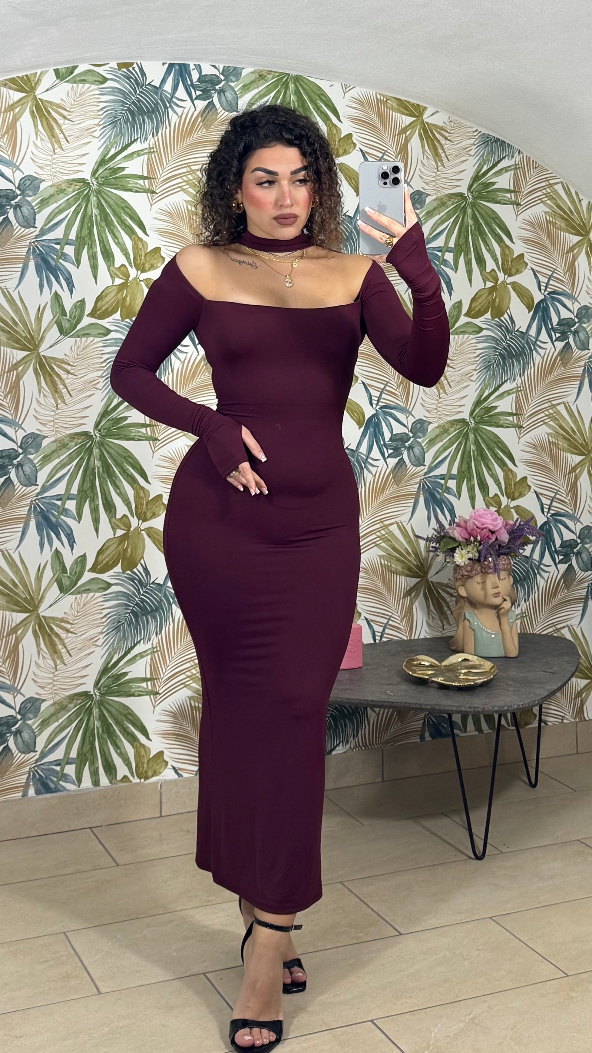 Dress Choker scollo Quadrato