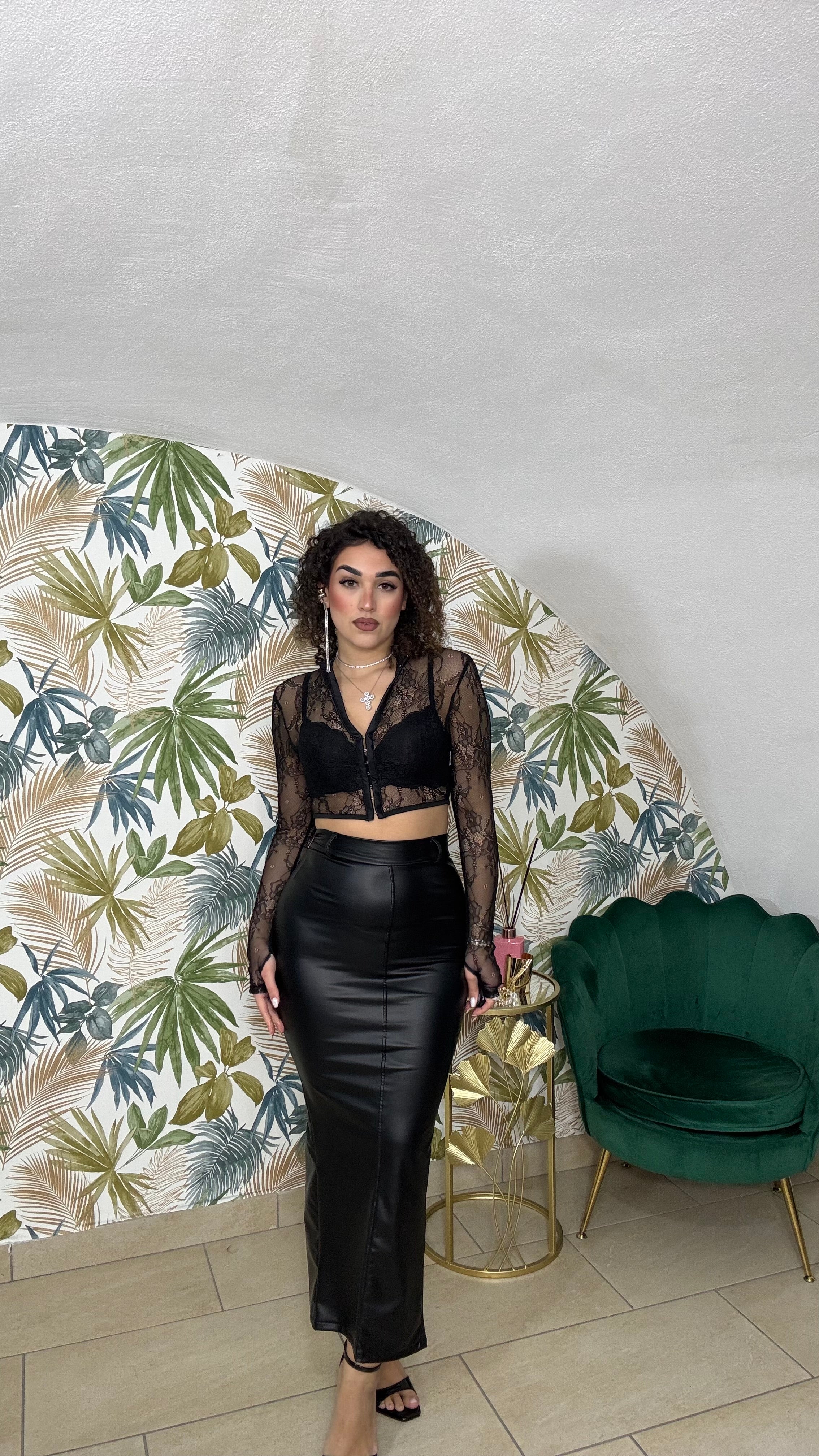 Gonna Lounguette in Pelle